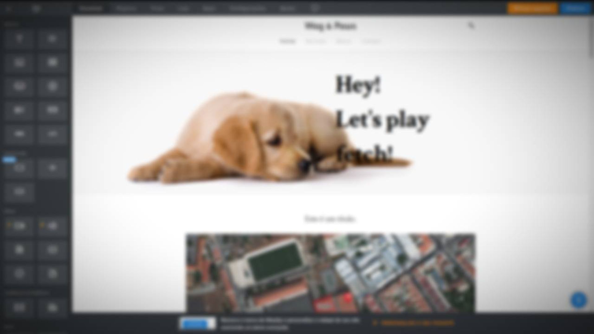 Captura de ecrã do site Weebly